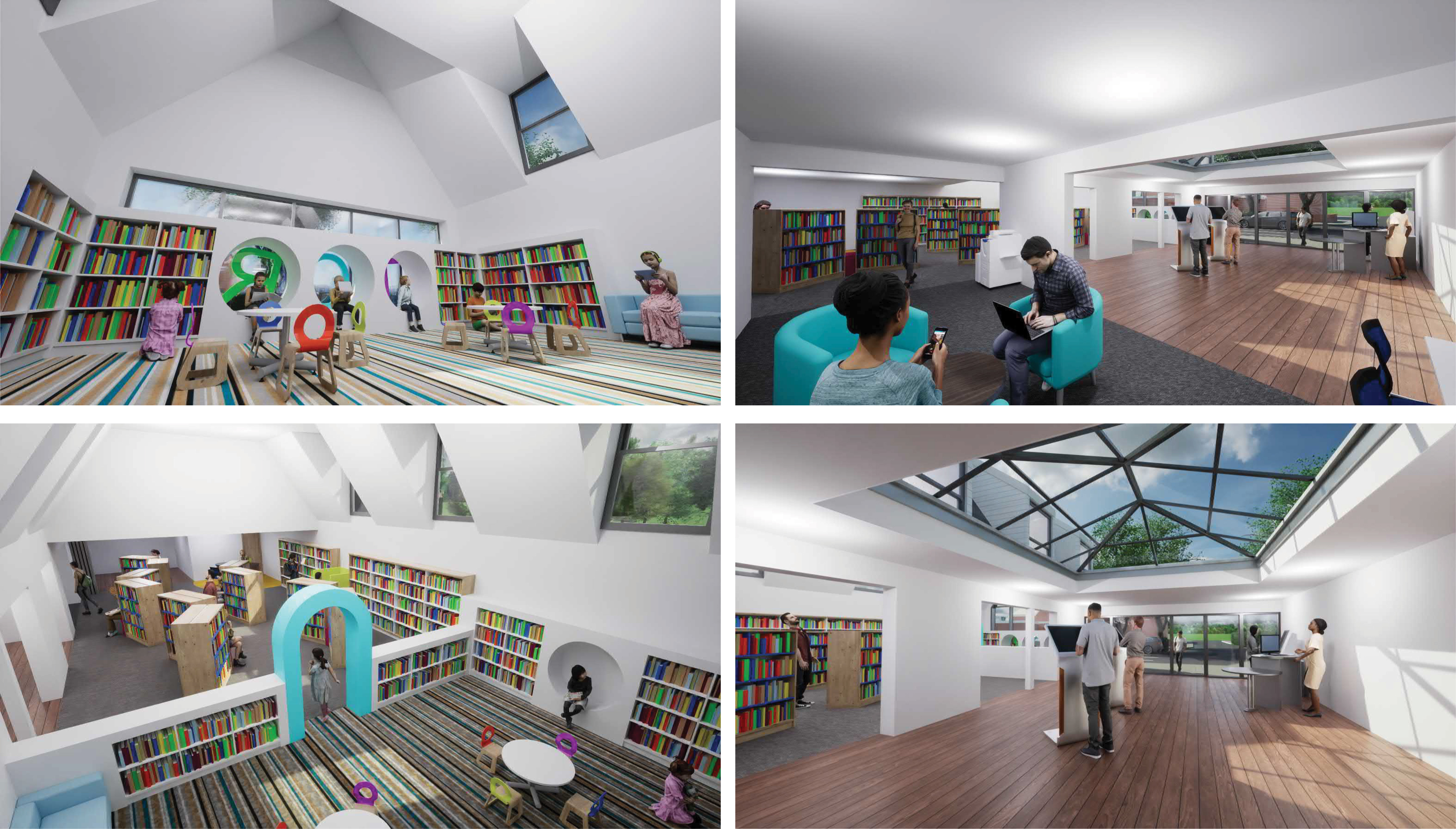 Proposed Wendover Community Library interior views