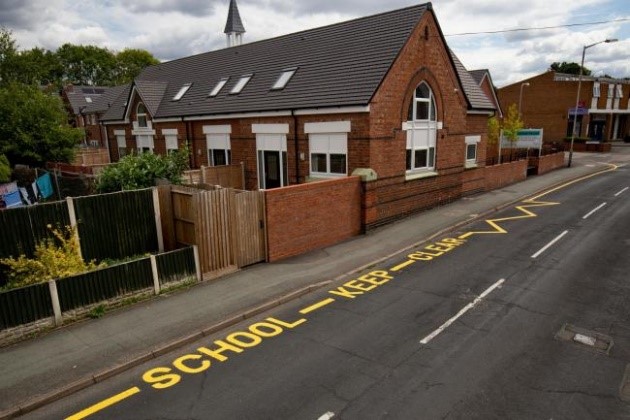 School Keep Clear markings